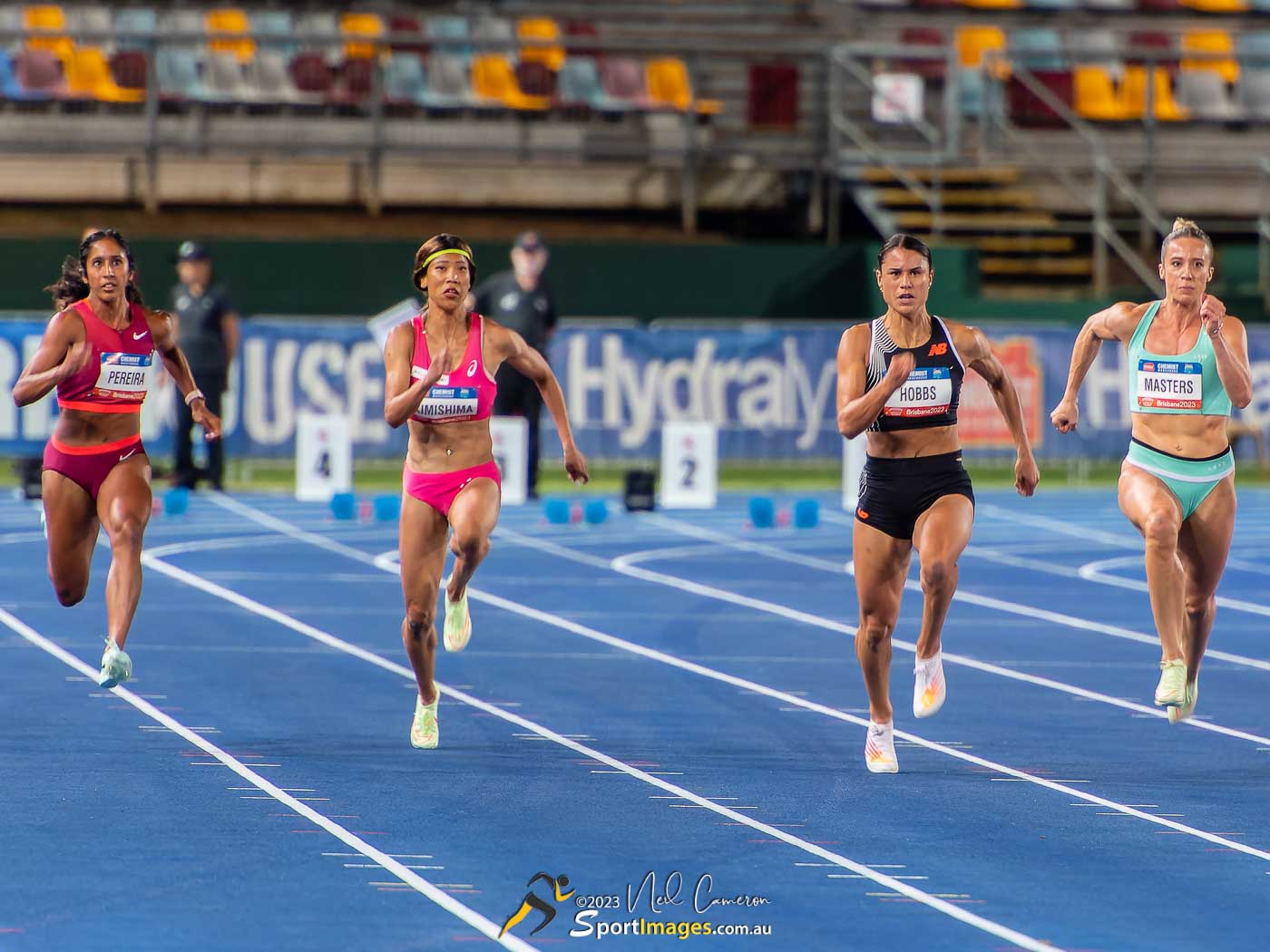 Veronica Shanti Pereira, Arisa, Kimishima, Zoe Hobbs, Bree Masters, Women's 100m A Race